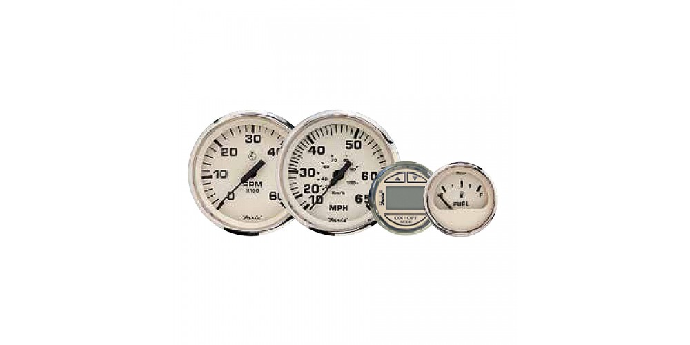 Faria Tachometer with Hourmeter 6000 RPM Euro Beige - 35132