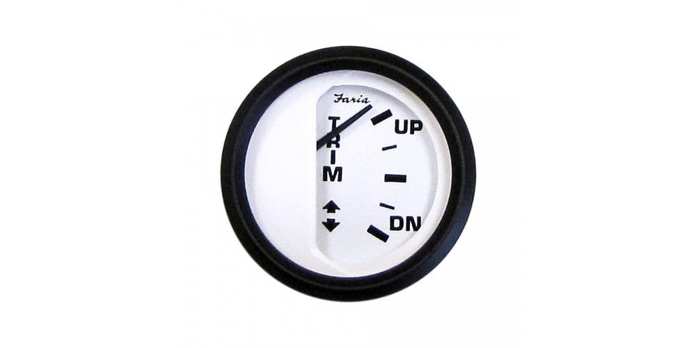 Faria Euro White Trim Gauge (J/E/Suzuki Outboard) - FAR12915