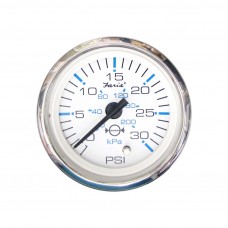 Faria Chesapeake White Stainless Steel Water Pressure Gauge Kit 30 PSI - FAR13812