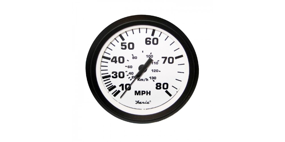 Faria Euro White Speedometer 80 Mph - FAR32910