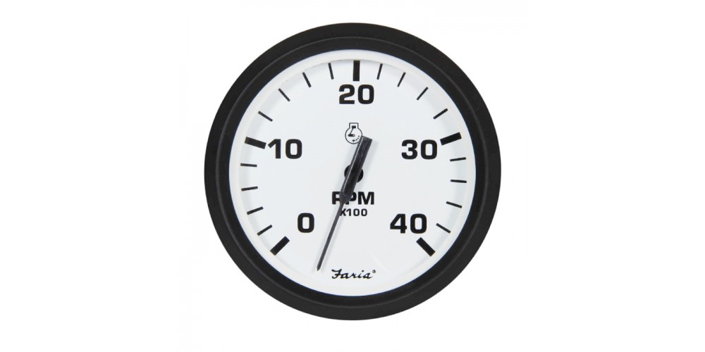 Faria Tachometer 3000 RPM Euro White - 32928