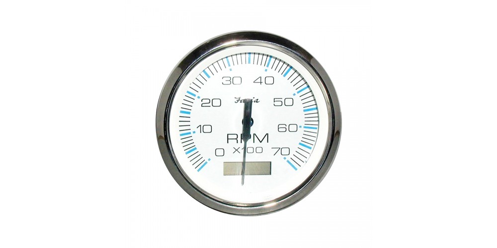 Faria Chesapeake White Tachometer with Hourmeter 7000 RPM - 34840