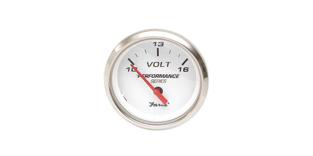 Faria Voltmeter 10-16V Performance SS - 18005