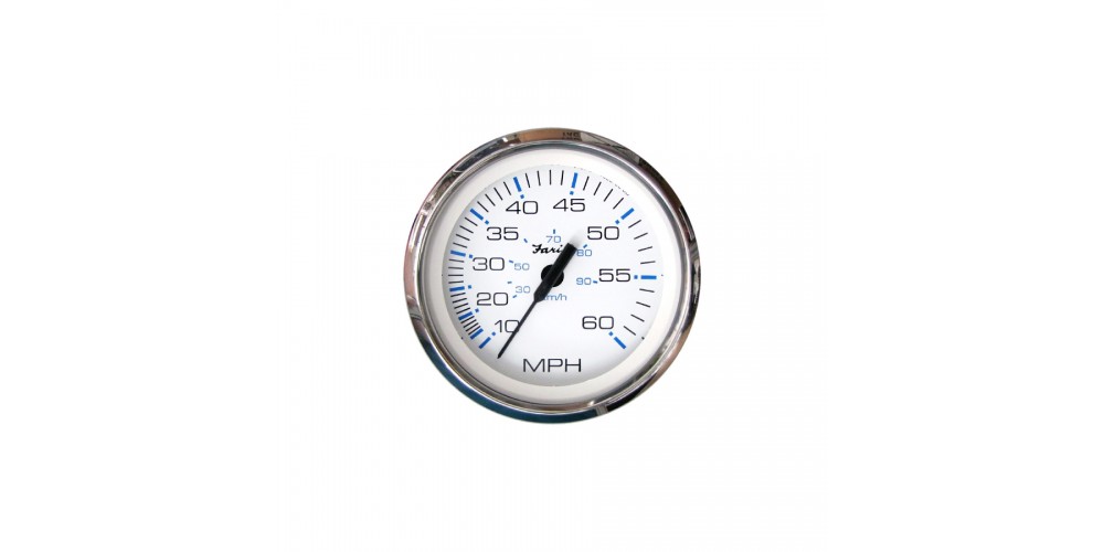 Faria Chesapeake White Stainless Steel Speedometer 60 MPH - SE9504