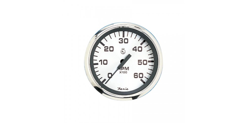 Faria Tachometer 6000 RPM Spun Silver - TC9530