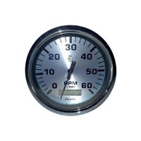 Faria Tachometer with Hourmeter 4000 RPM Spun Silver - 36034