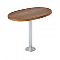 Garelick Stowable Teak Oval Table Top w/ Base Casting