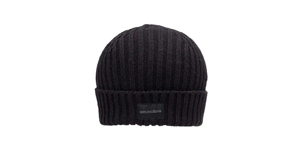 Grundens Merino Beanie Solid Black One Size - 50268