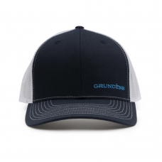 Grundens Offset Embroidered Logo Trucker Hat Navy/White One Size - 50269