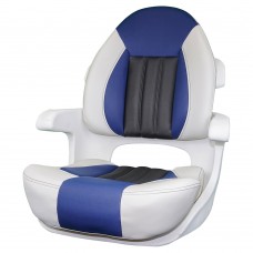 Tempress Probax Captains Boat Seat White/Blue/Carbon - 68358