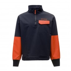 Grundens Fishpicking 1/2 Zip Shirt - Navy/Orange - Size 3XL