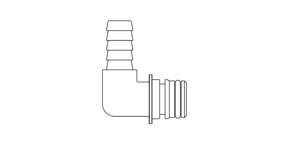 ITT Jabsco 3/4" Elbow Hose Barb 2-5GPM - 2/PKG