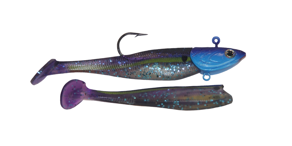 Lighthouse 4oz Mega Bite Swim Tail Jigs Super Lure Purple Crush 2 pcs