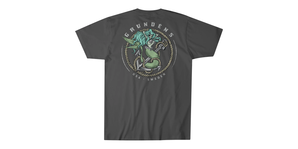 Grundens Mermaid SS T-Shirt Iron Grey Size S - 50217