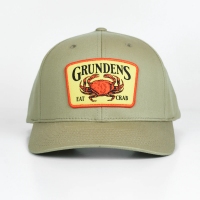 Grundens Eat Crab Trucker 312 Hat Khaki/White One Size - 50252