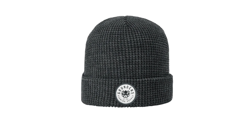 Grundens Kraken Waffle Beanie Heather Charcoal One Size - 50263