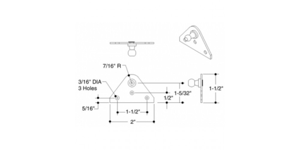 Attwood Black Ball Mt.Bracket