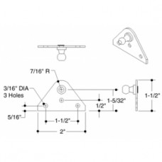 Attwood Black Ball Mt.Bracket