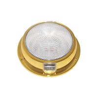 Drled Dome Light Brs Mars 6.75" White/Red