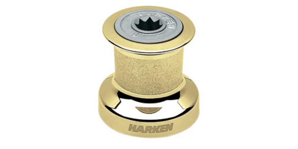 Harken Single Speed Winch w-polished bronze base & drum, alum top