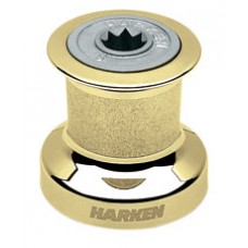 Harken Single Speed Winch w-polished bronze base & drum, alum top